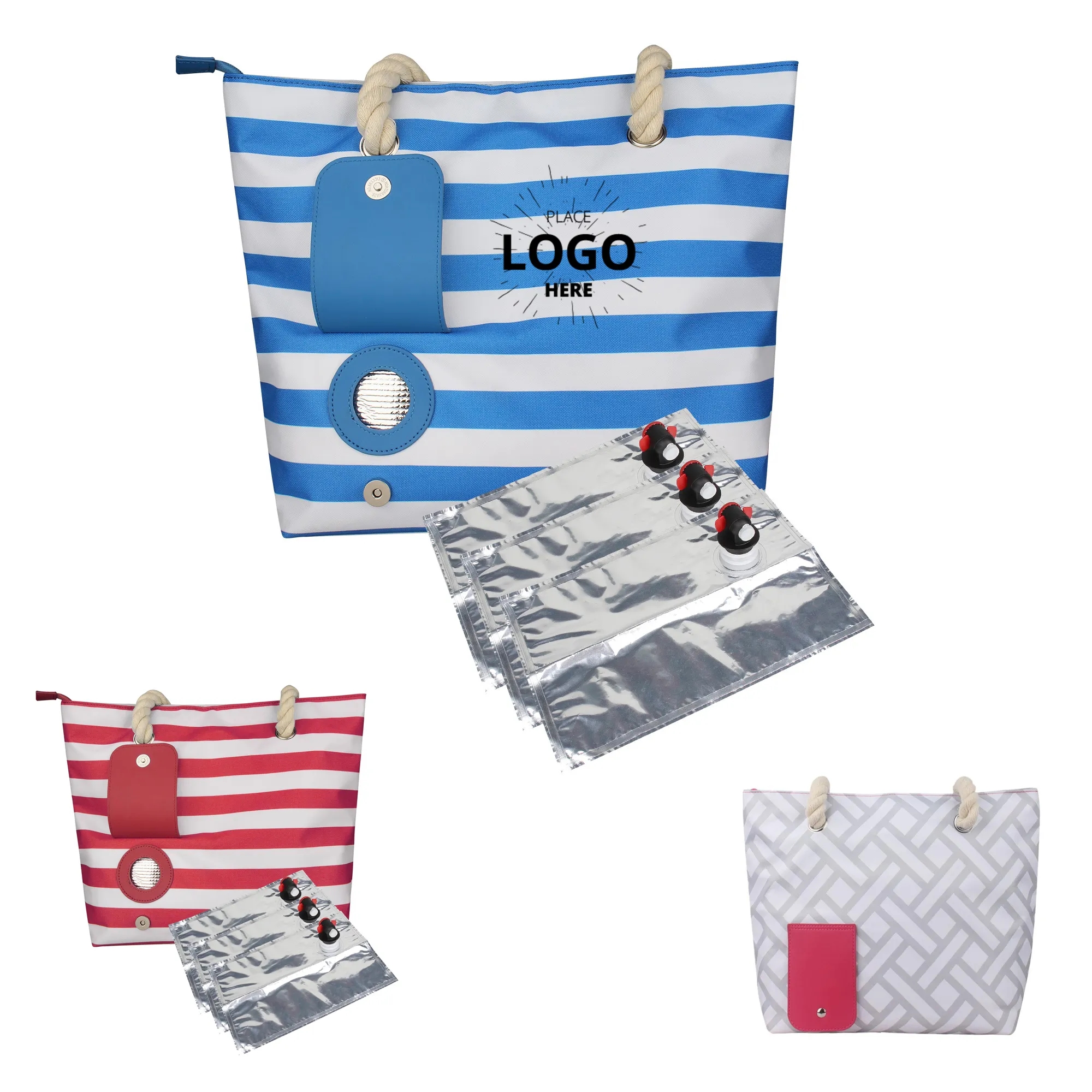 Portable Beach Wine Tote Bag 2