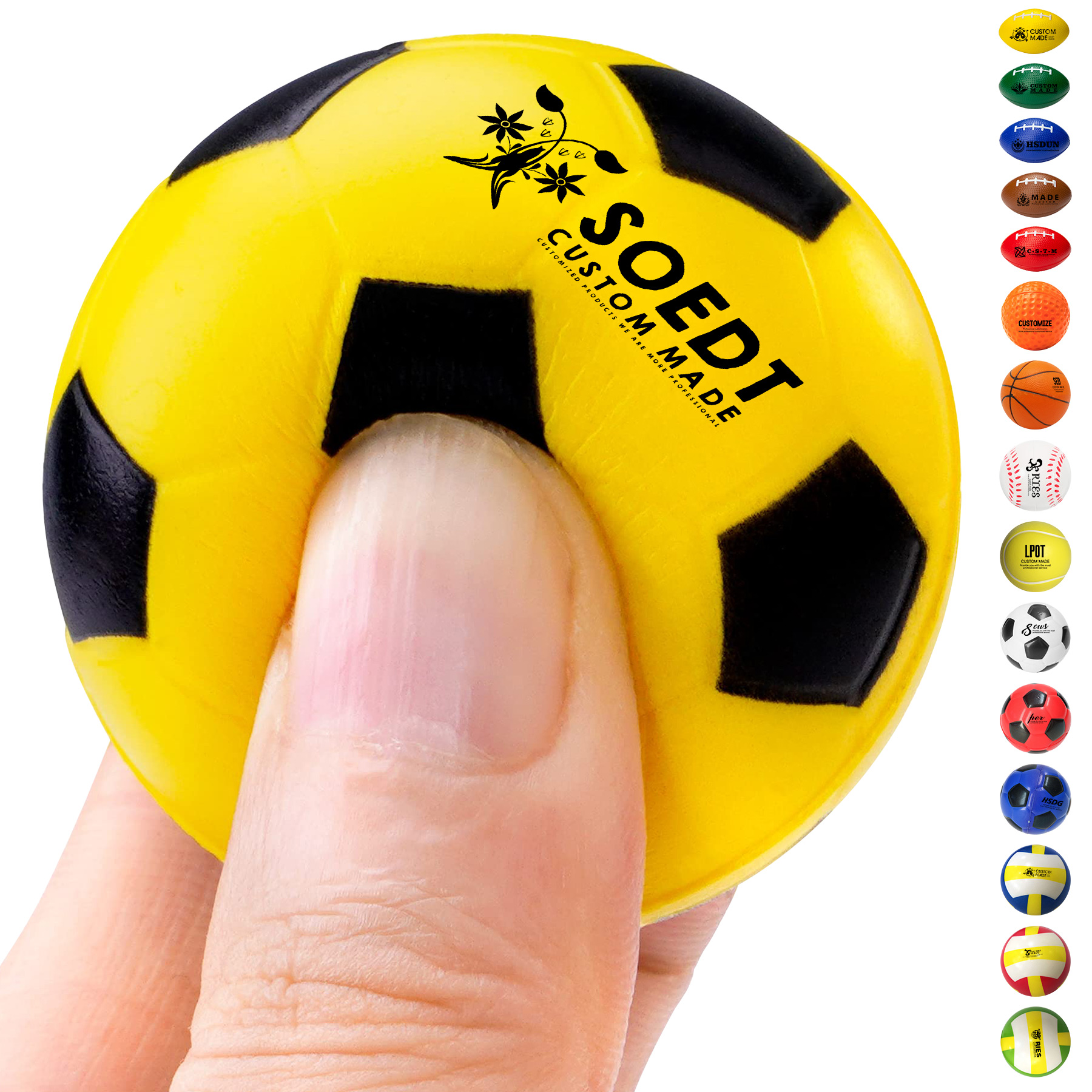 1.6'' Mini Sports-Themed PU Stress Balls 8