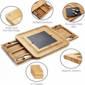 Vestaware Bamboo Cheese Board And Knife Set 3