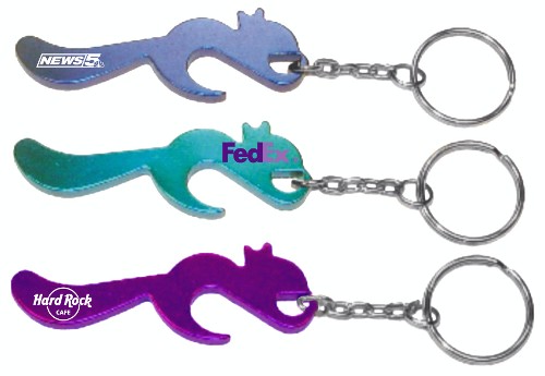 Squirrel shape bottle opener with key chain