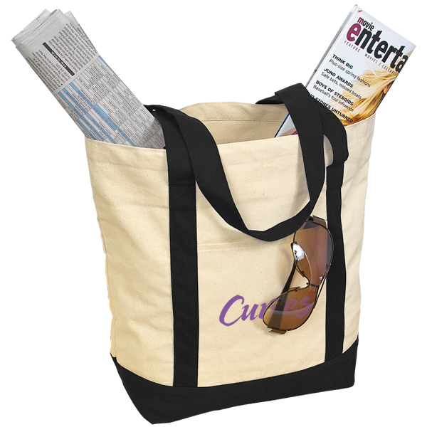 Two-Tone 10 oz Cotton Canvas Tote Bag 7
