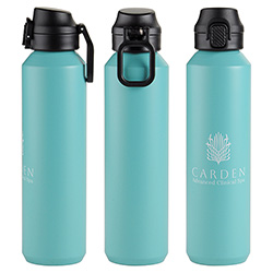 Nexus 27 oz Recycled Aluminum Bottle with Flip-Top Lid and Carabiner 27