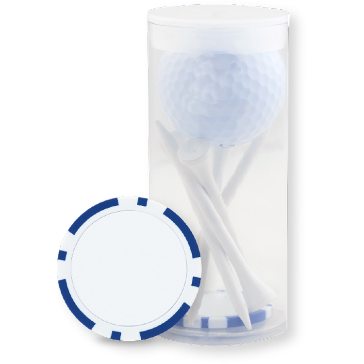 1-Ball & 5-Tee Tube w/Poker Chip 2