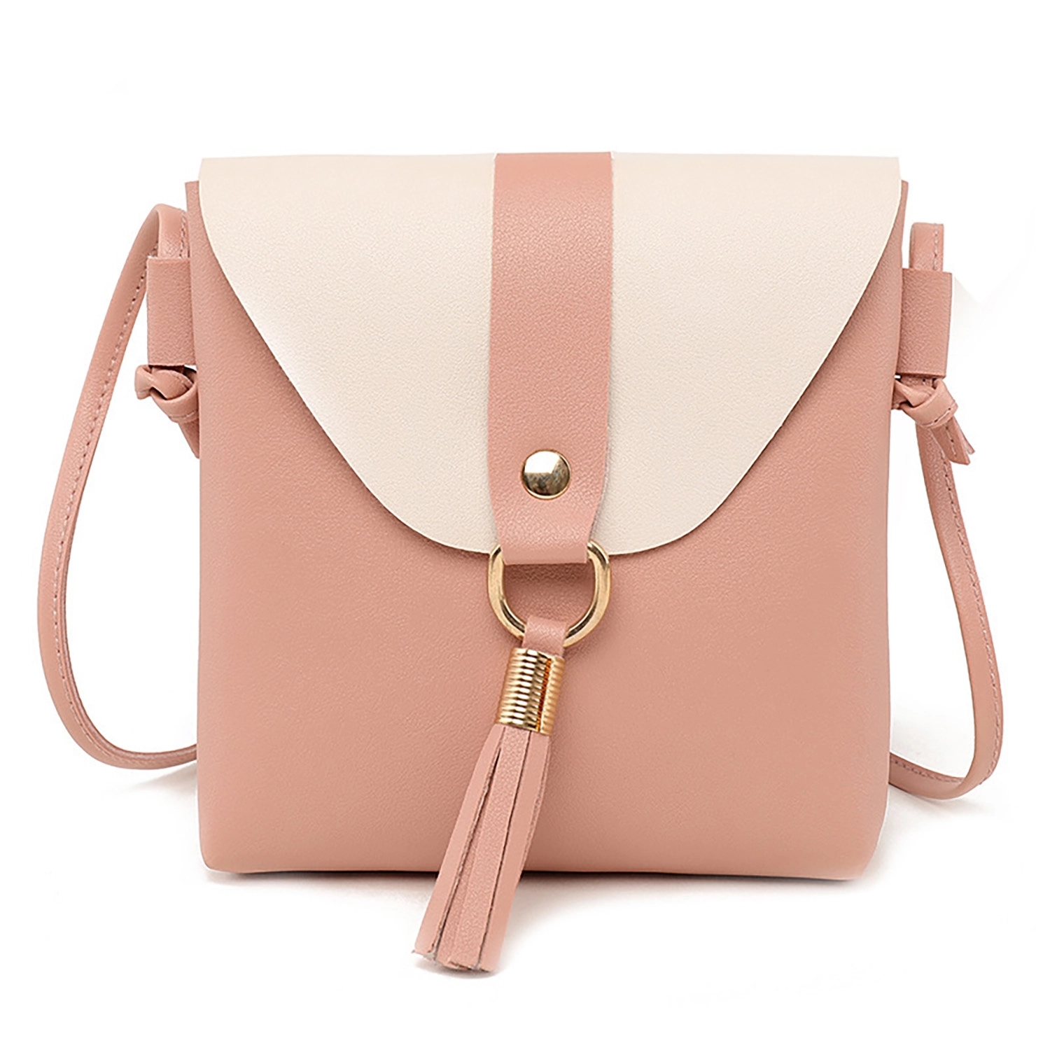 Two Tone Pu Mini Waist Bag with Tassel 4