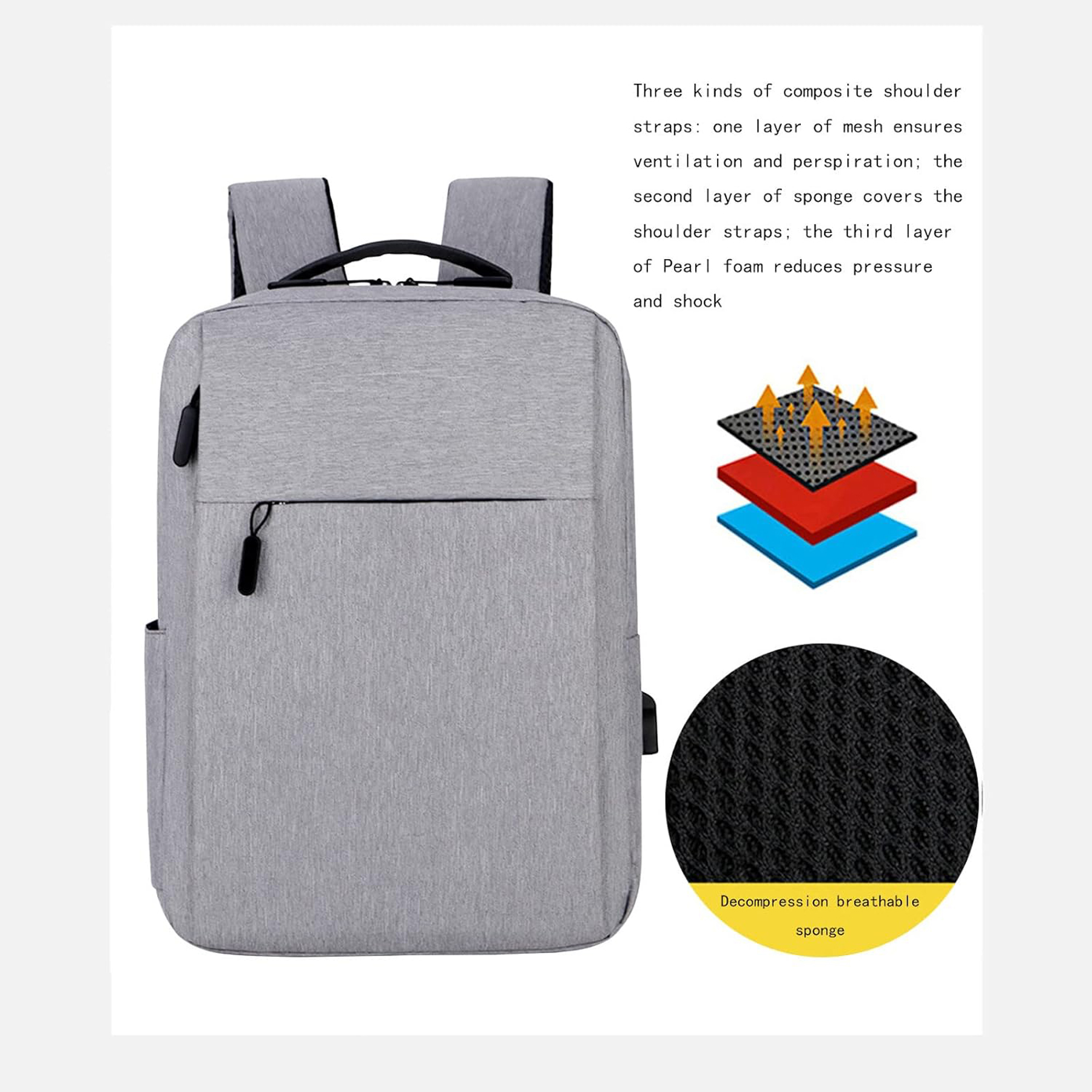 15.6" Waterproof Travel Laptop Backpack for Men 1