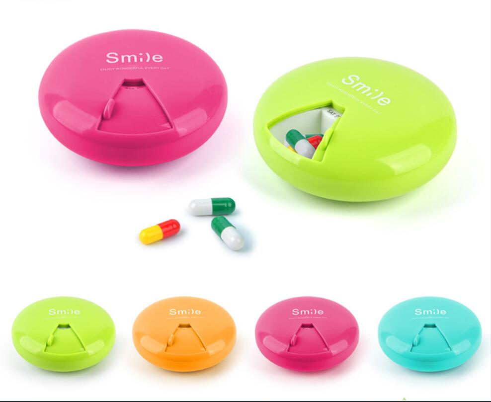 Round 7 Day Portable Pill Box 2