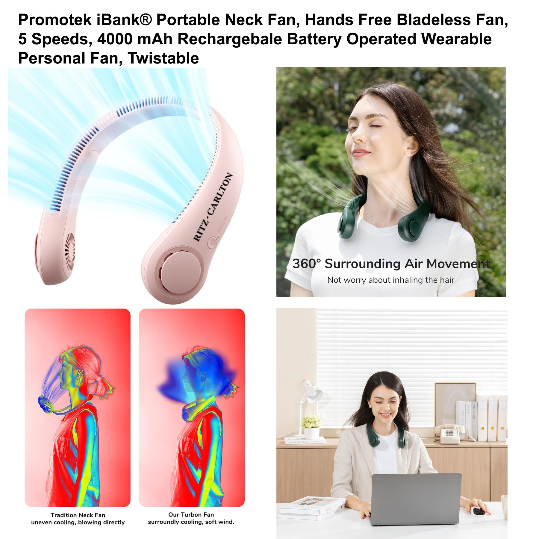 iBank ® USB Rechargeable Neck Fan Air Conditioner 1