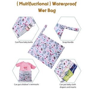 Wet Dry Bags with Two Zippered Pockets for Baby Diapers 20