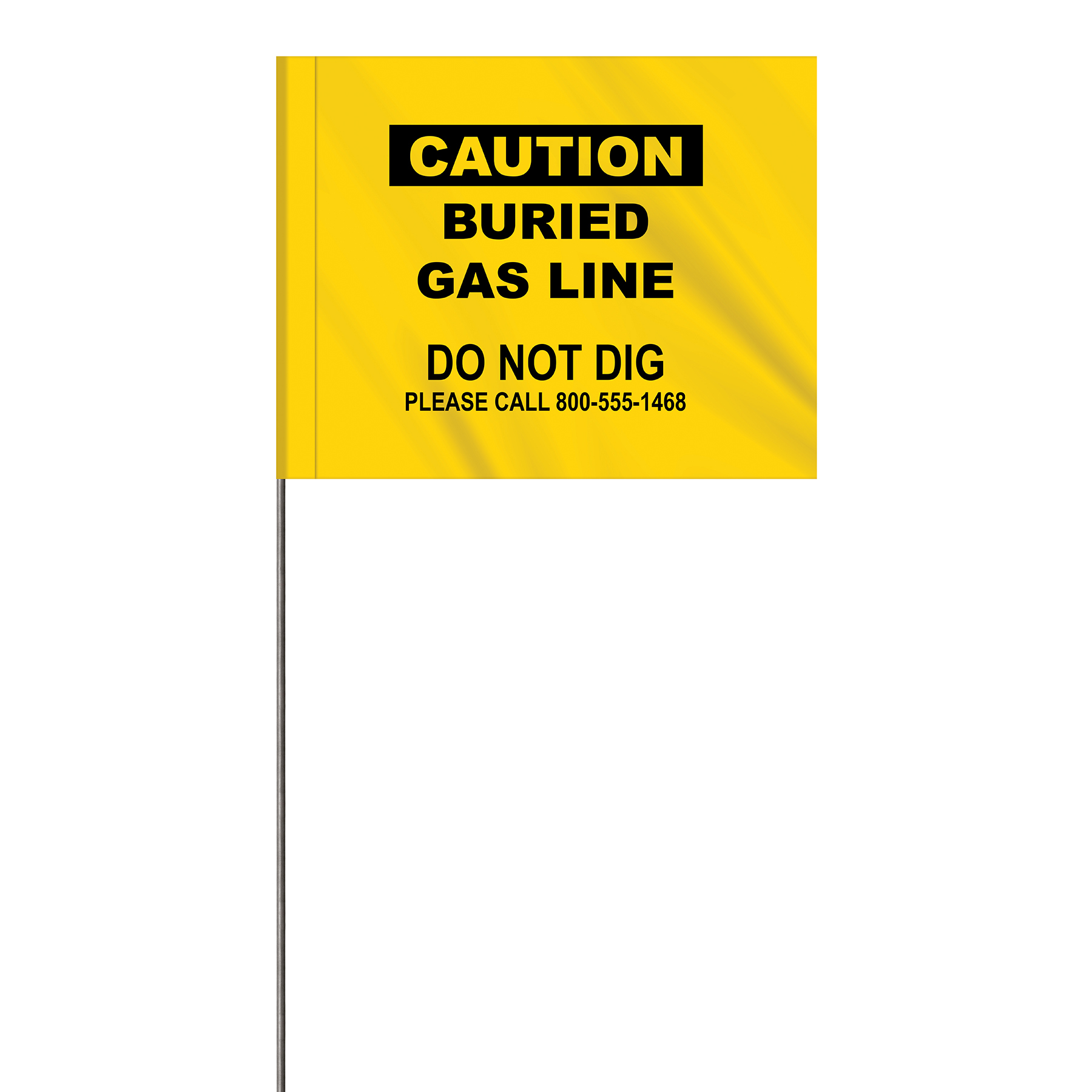 1-Color 4" x 5" Custom Vinyl Marking Flag with 18" Wire 11
