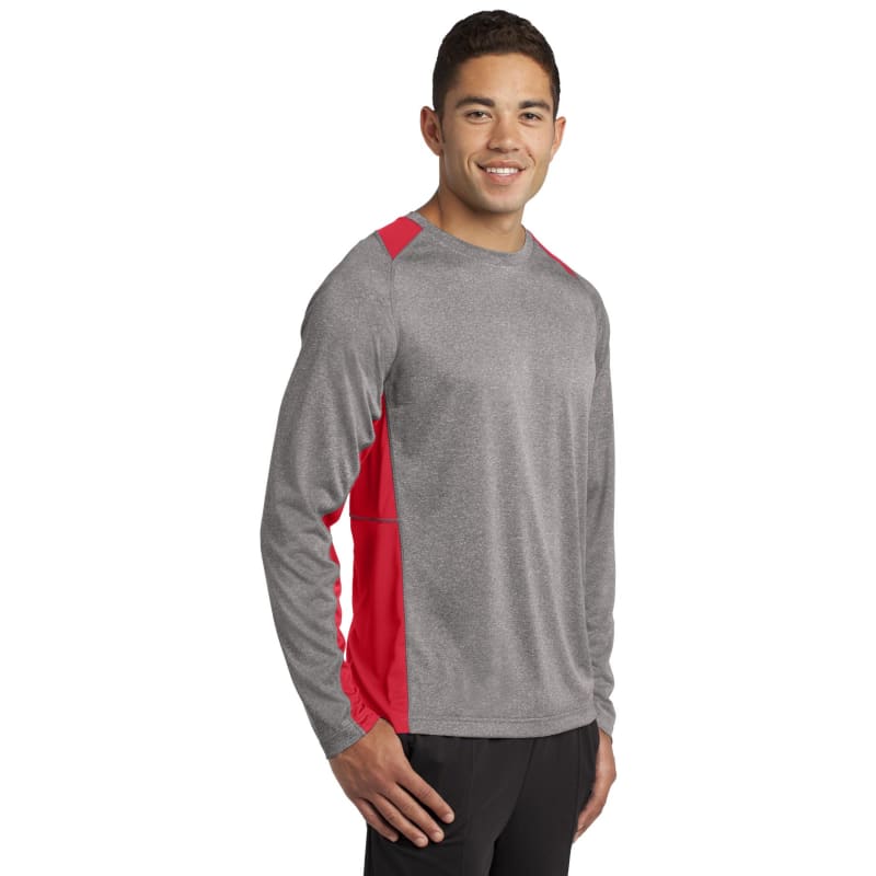 Sport-Tek Long Sleeve Heather Colorblock Contender Tee. 58
