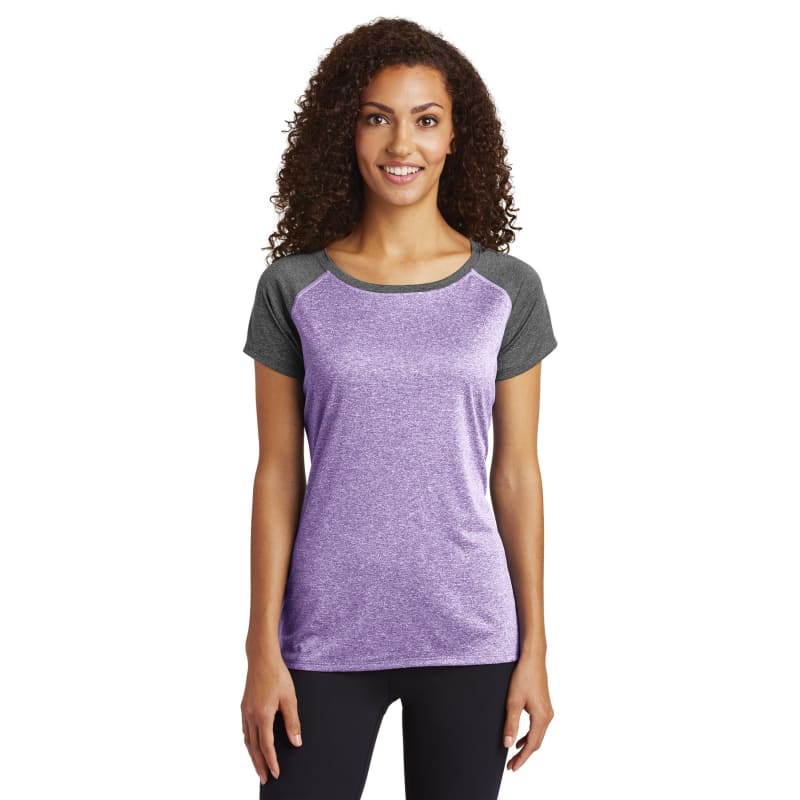Sport-Tek Women's Heather-On-Heather Contender Scoop Neck Tee. 15