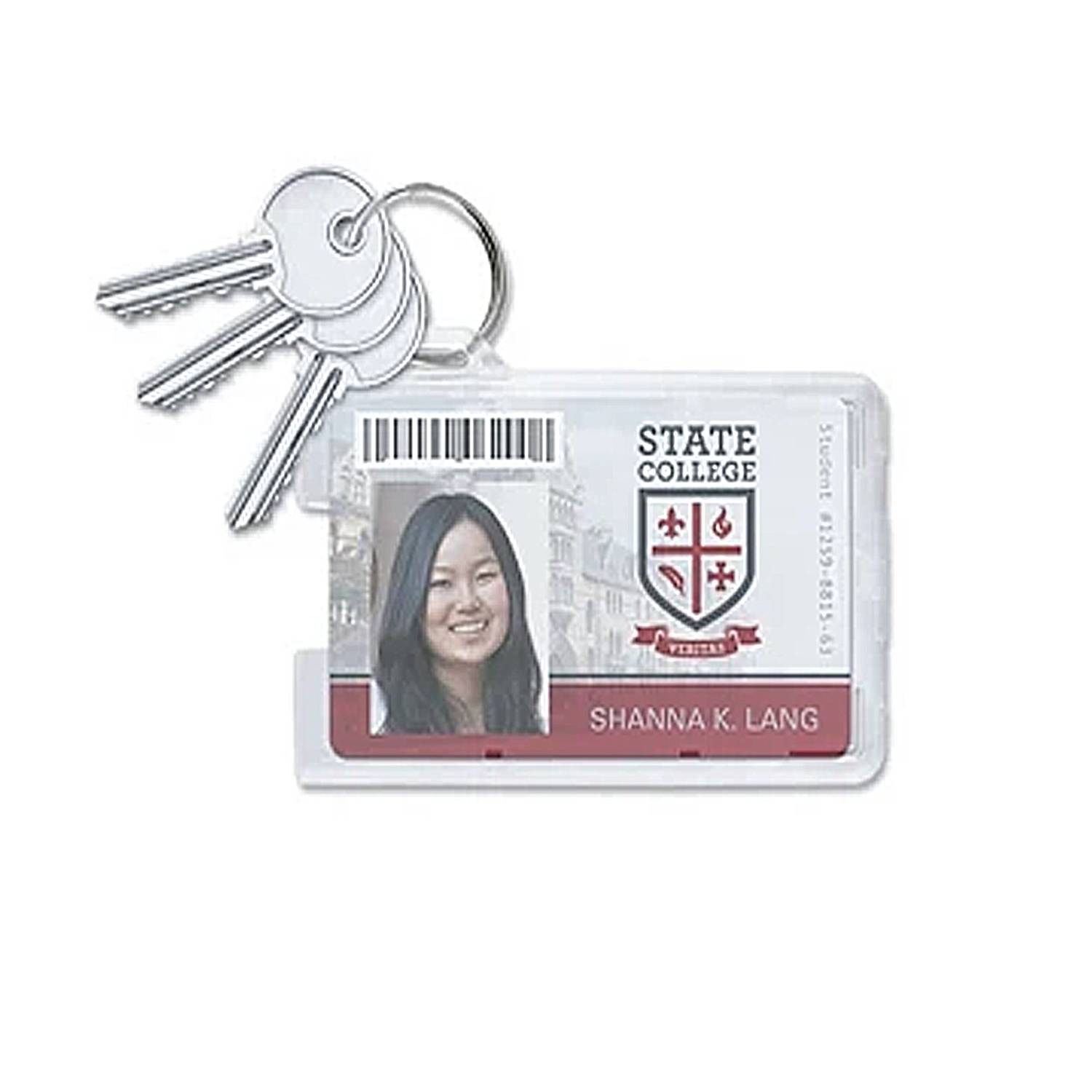 Rigid Plastic Badge Holders with Key Ring 6