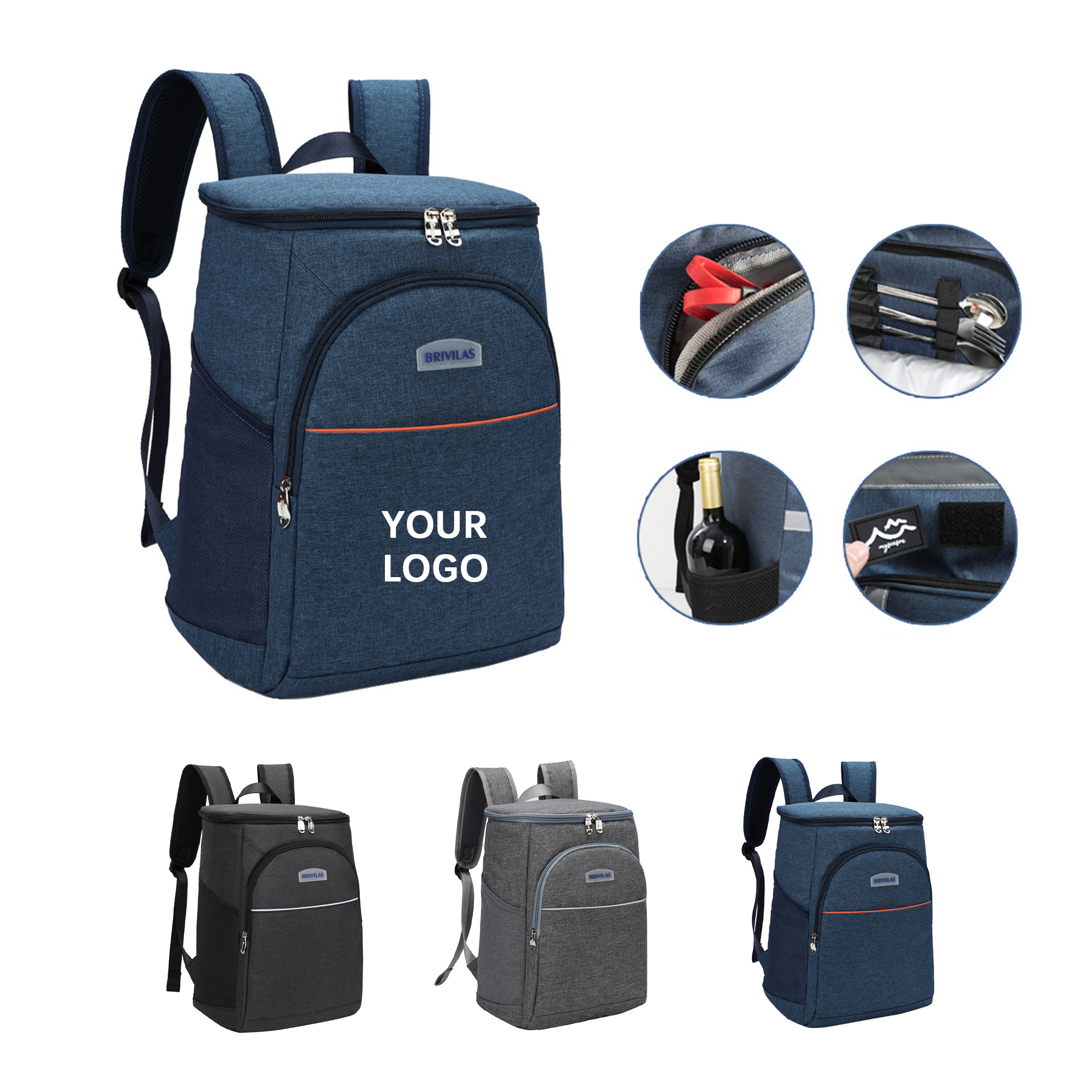 Large Capacity Insulated Cooler Backpack 10.23" x 7.87" x 14.17" 3