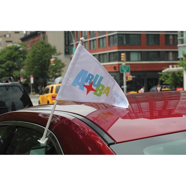 Car Flag on Premium 19" Stand Out Stiff Pole 2