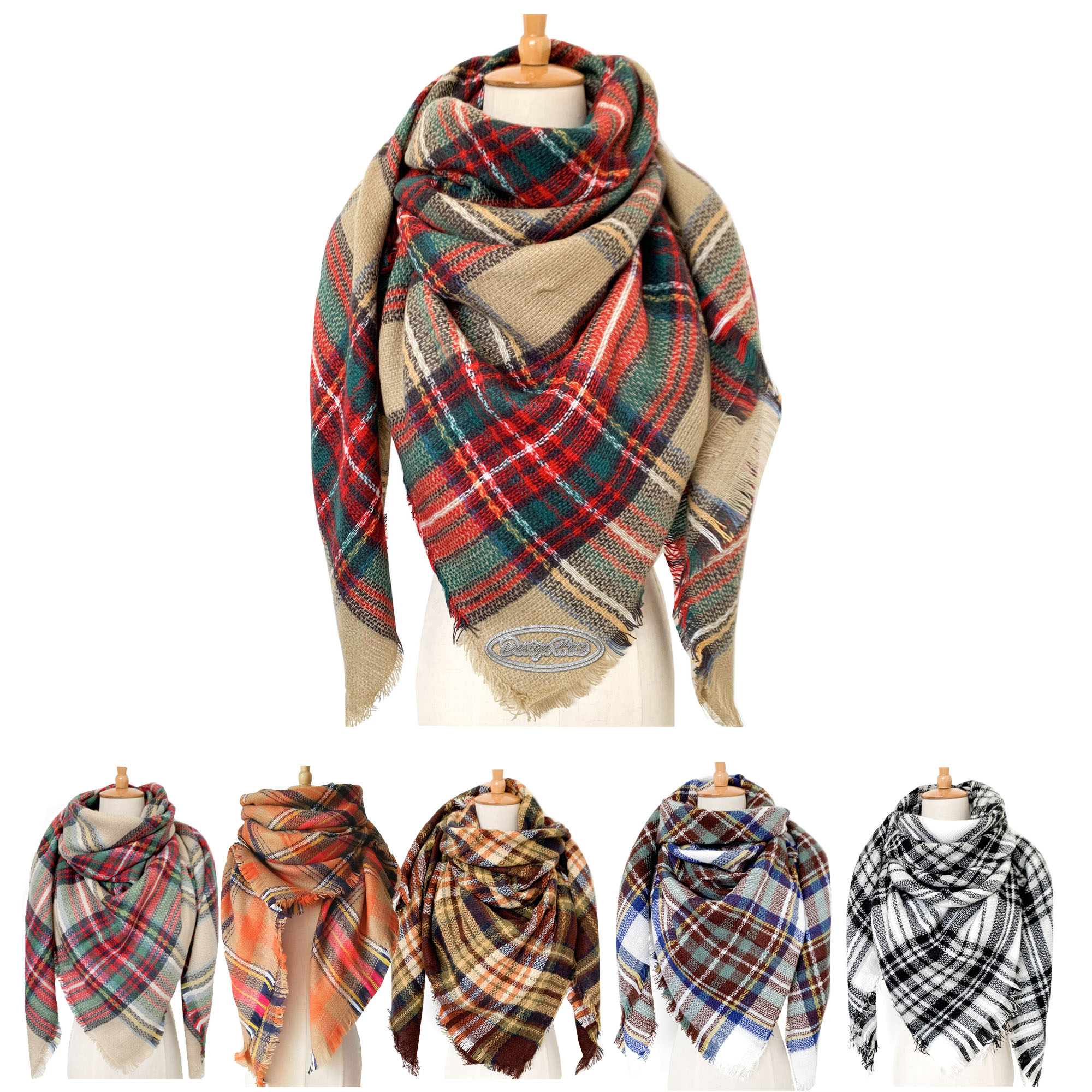 Imitation Cashmere Oversized Plaid Scarf for Cold Seasons 5