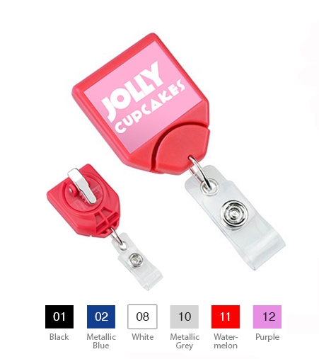 Custom Square Badge Reel With Swivel Clip with Teeth 7