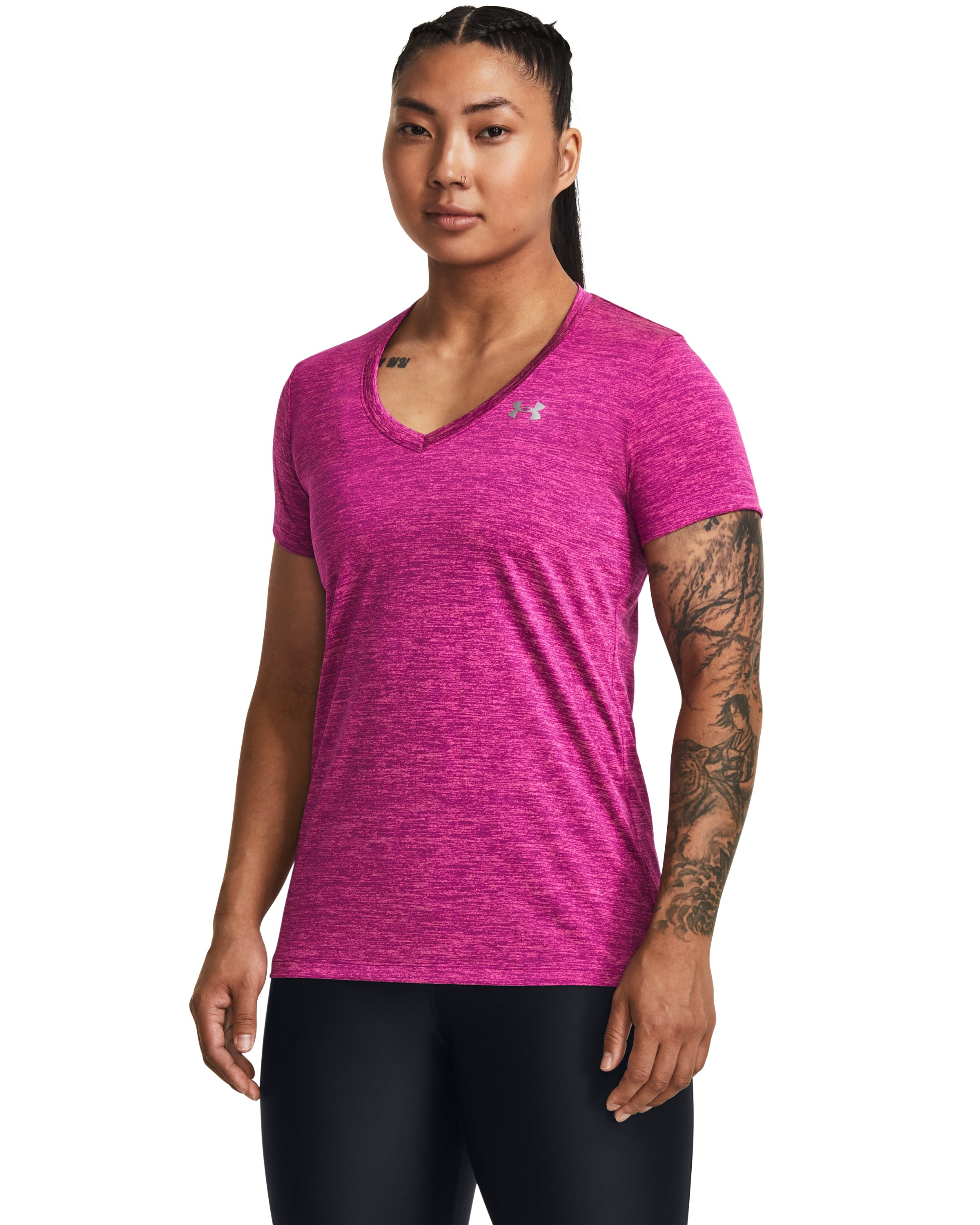 UA Tech Twist Women's V-Neck Short Sleeve 55
