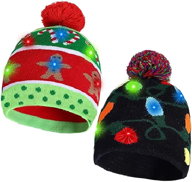 LED Light-Up Christmas Knit Beanie 3