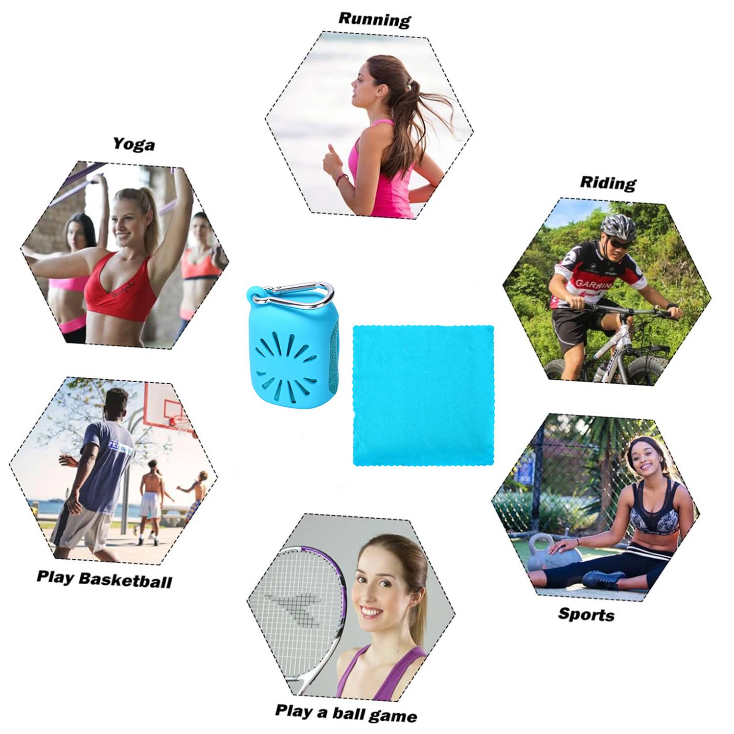 Microfiber Sports Cooling Towel w/ Silicone Case 8