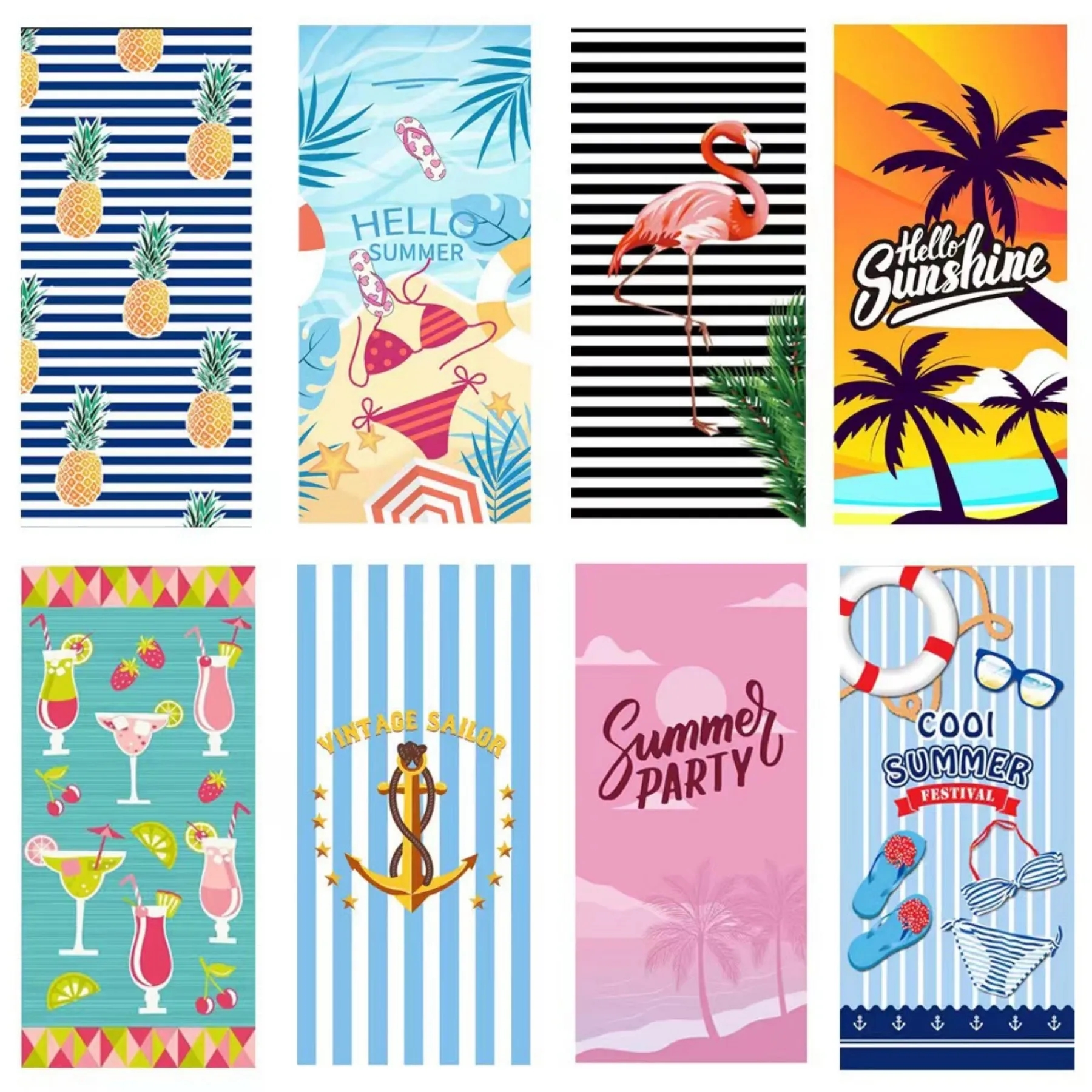 30" x 60"  Microfiber Beach Towel Full-Color print on 1 Side 2