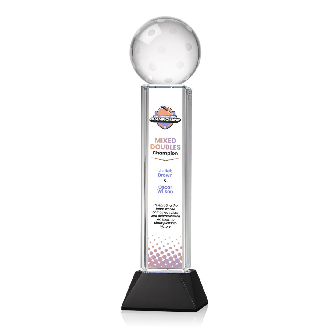 Pickleball VividPrint™ Award on Stowe Base - Black