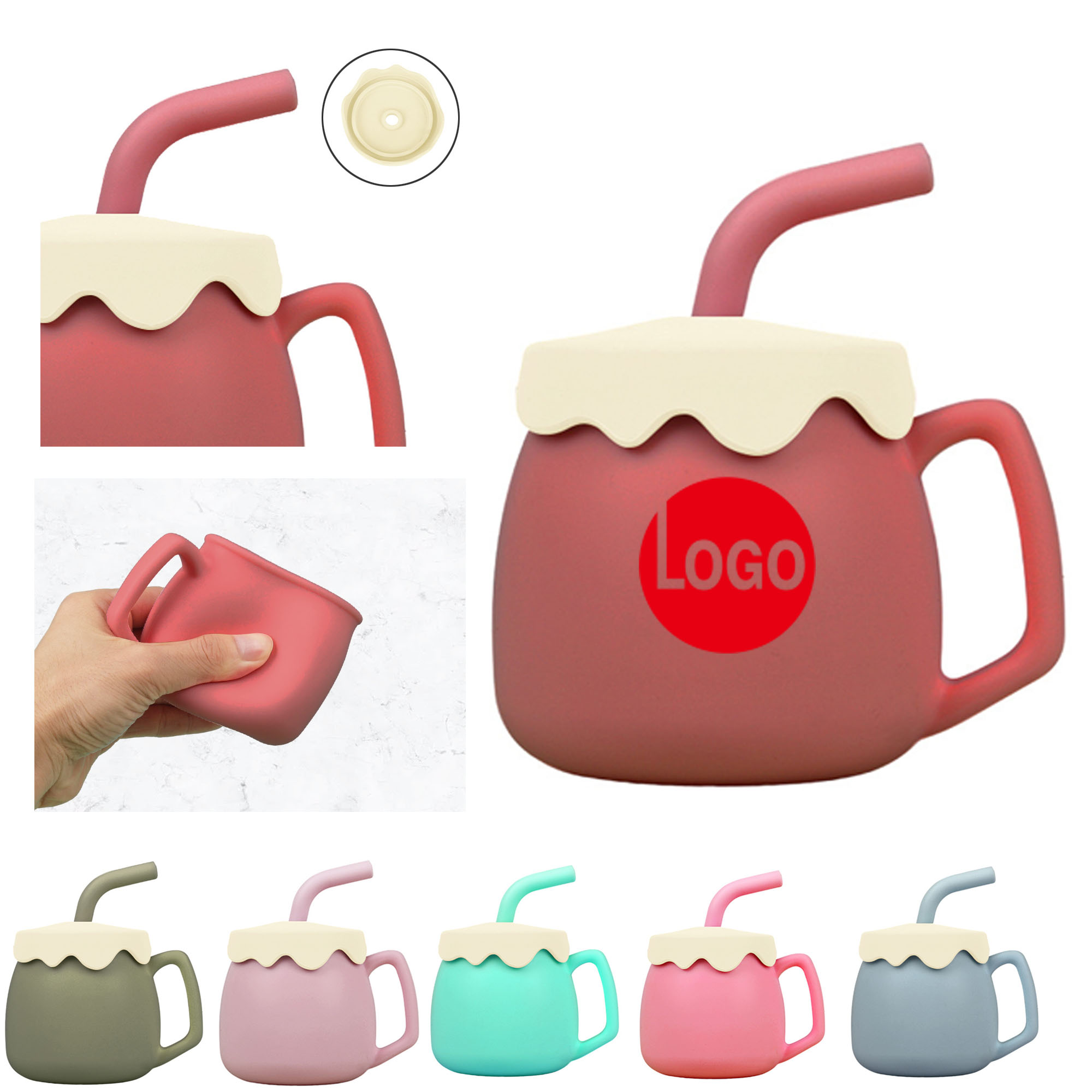 Edible Grade Grip Training Baby Silicone Cups 2