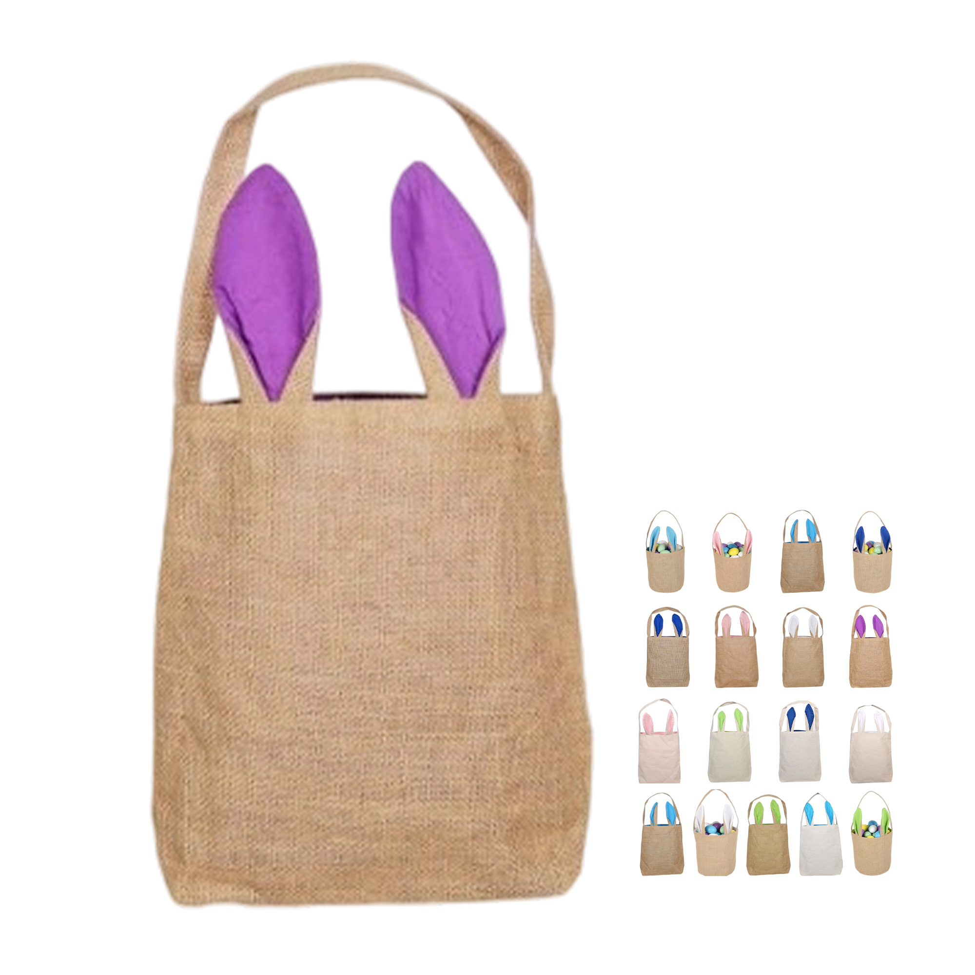 Jute Rabbit Ear Tote Bag 8.7" x 7.9" 9