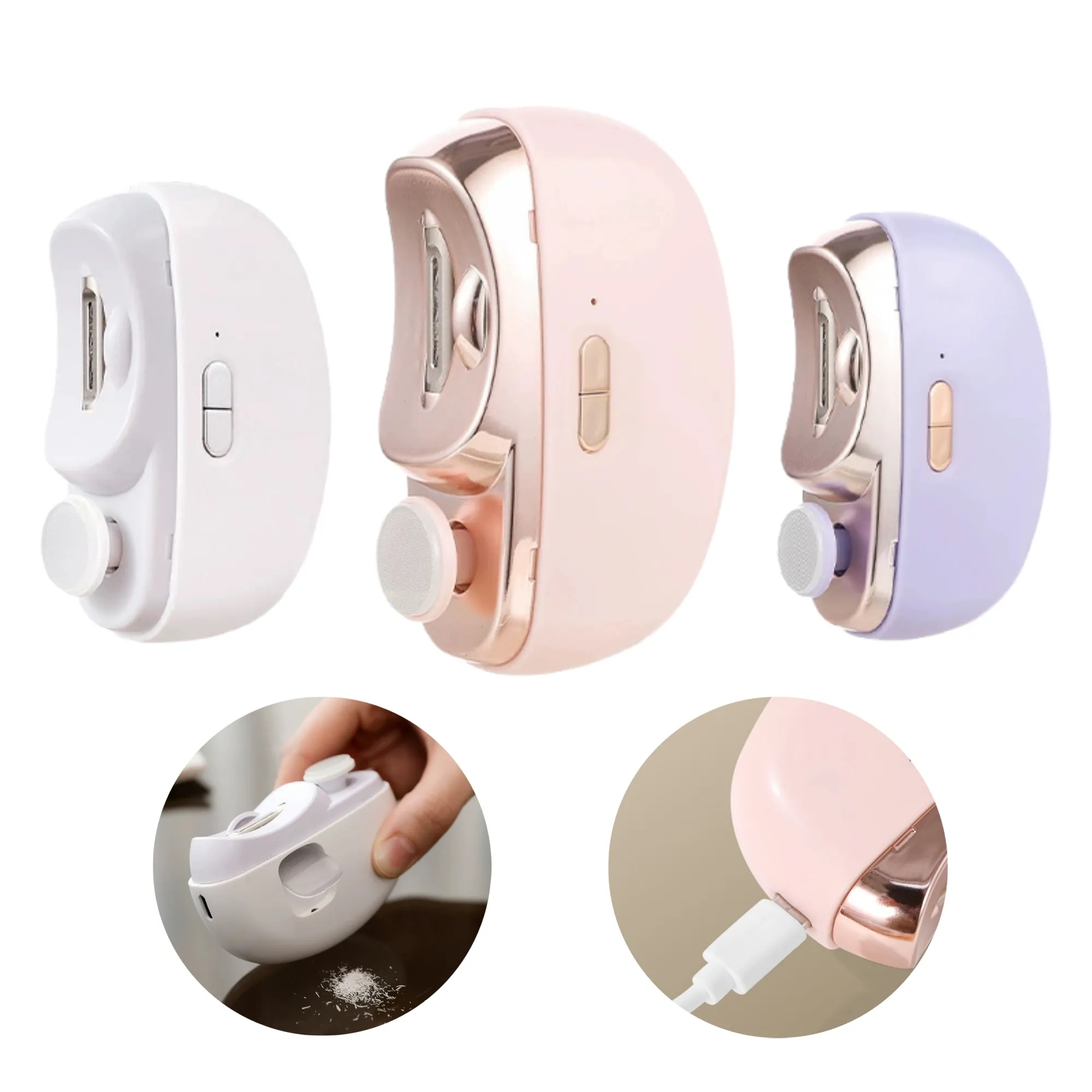Portable Electric Nail Clipper With Light And Polisher 6