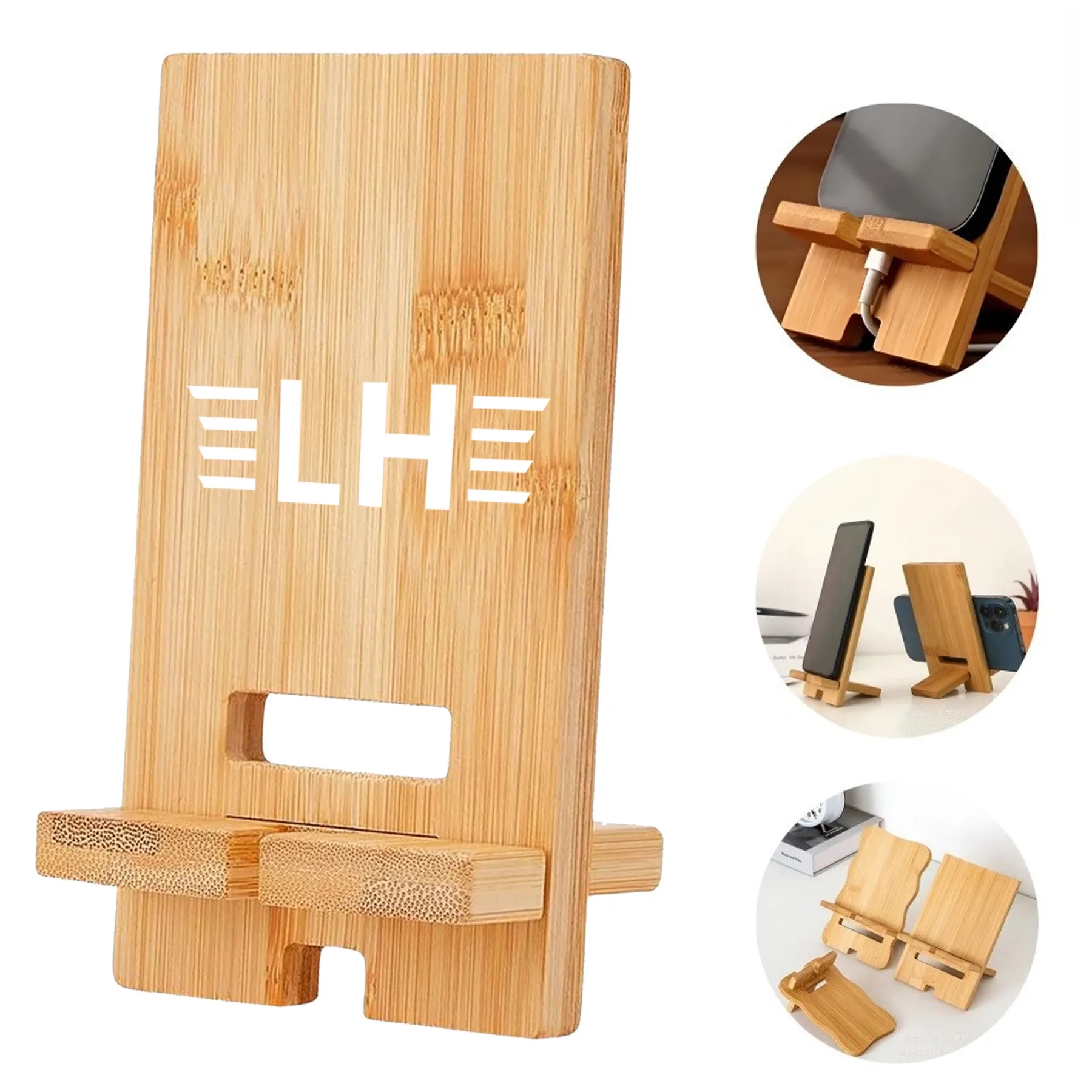 Bamboo Mobile Phone Stand Holder 2