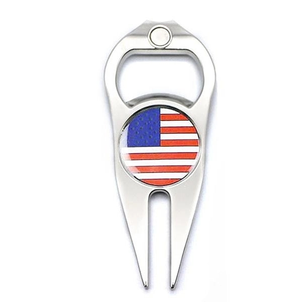 Golf Ball Marker Divot Repair Fixer Bottle Opener 3