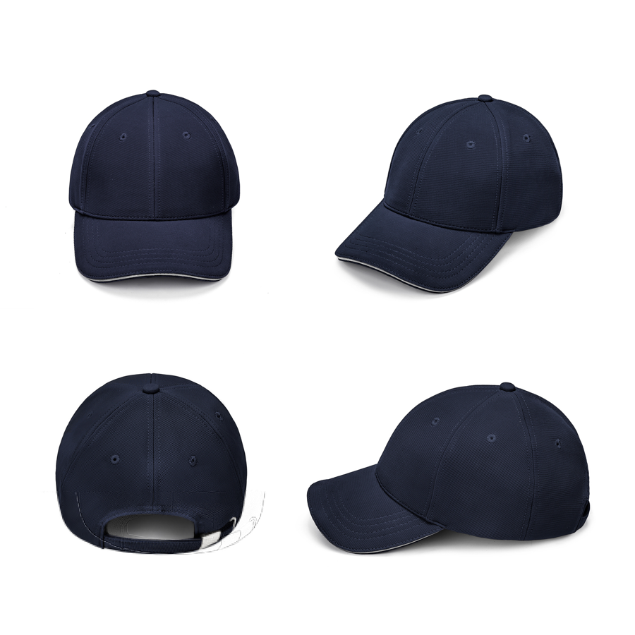 Stock Solid Color Polyester Ottoman 6 Panel Cap, Double 10