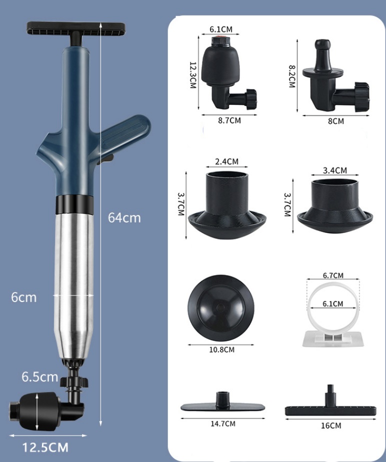 Toilet Plunger High Pressure Electric Air Drain Blaster Gun 2