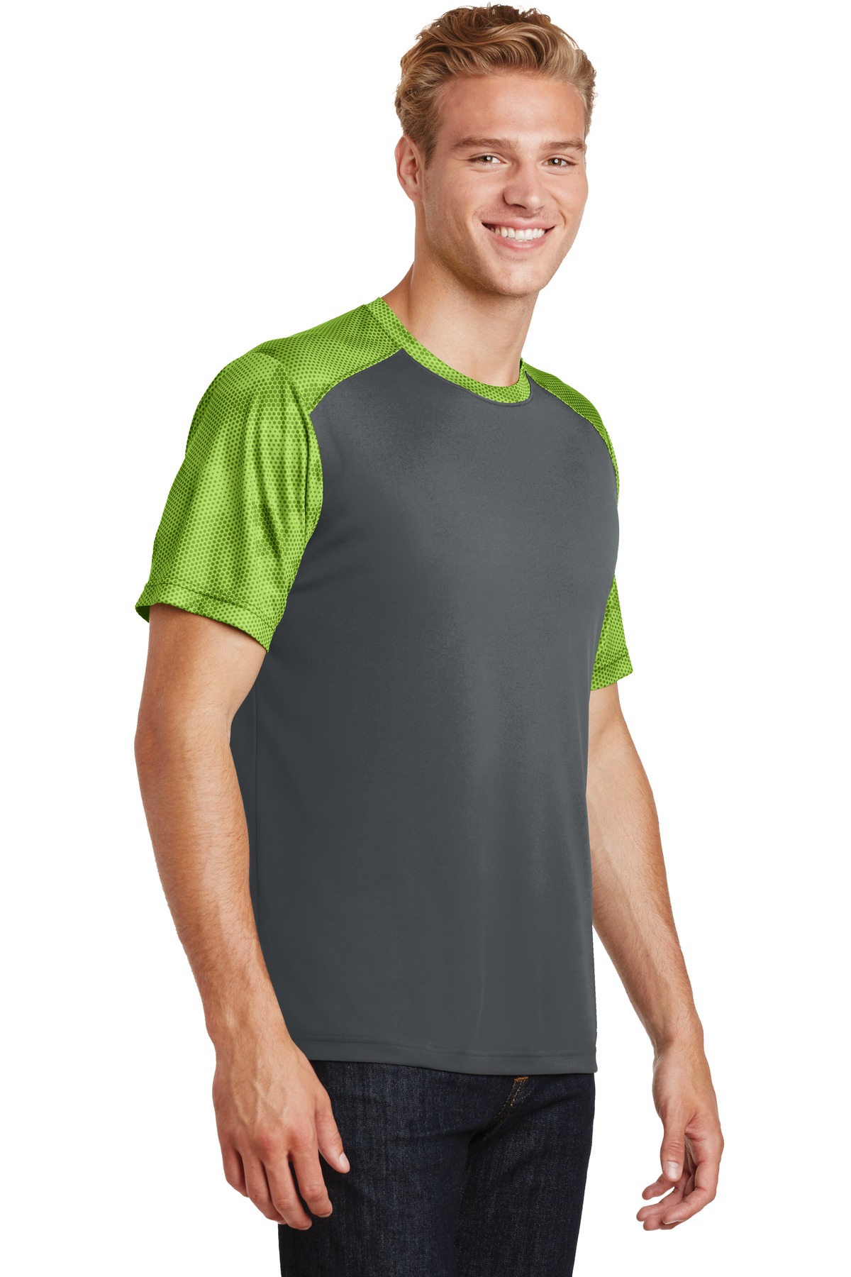 Sport-Tek CamoHex Colorblock Tee. ST371 32