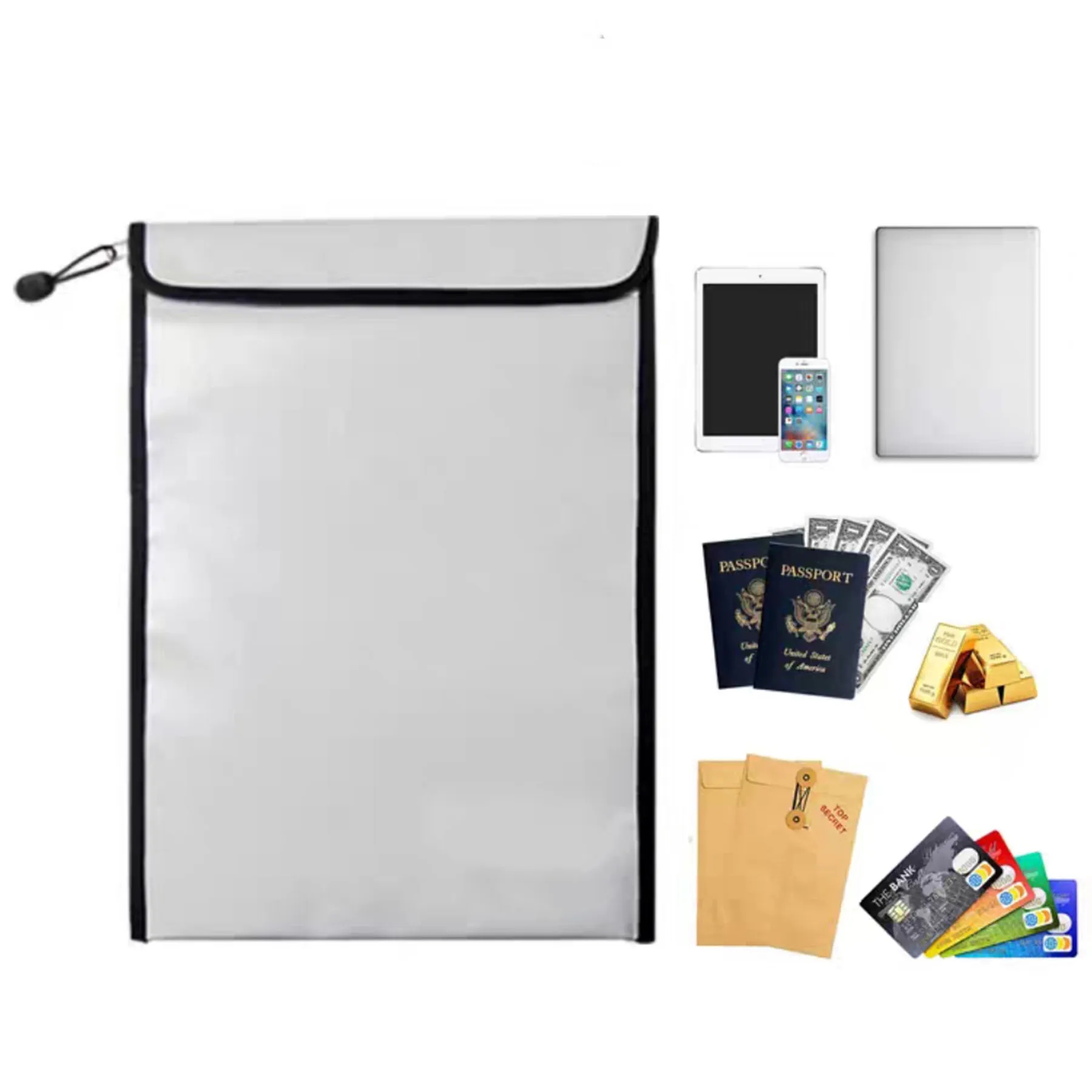 Fireproof and Waterproof Document Bag with Zipper 7