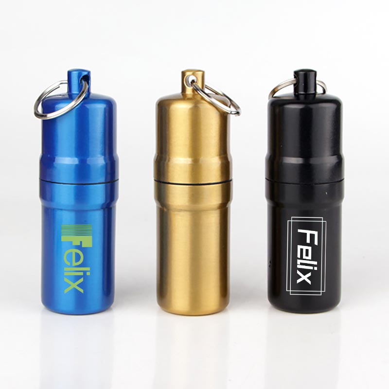 Metal Pill Cigarette Case With Keychain 2