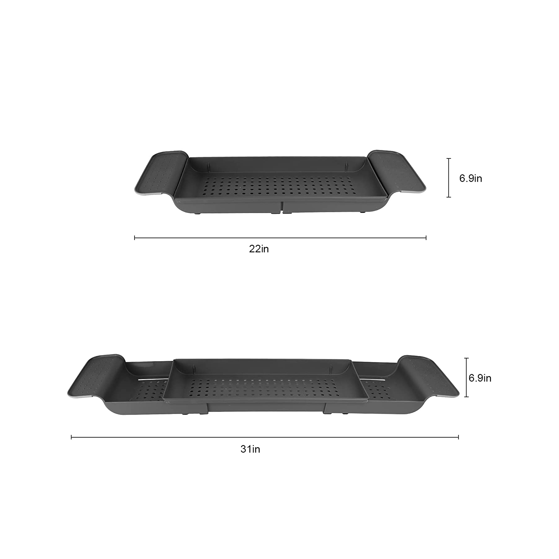 Adjustable Plastic NonSlip Bath Tub Tray 2