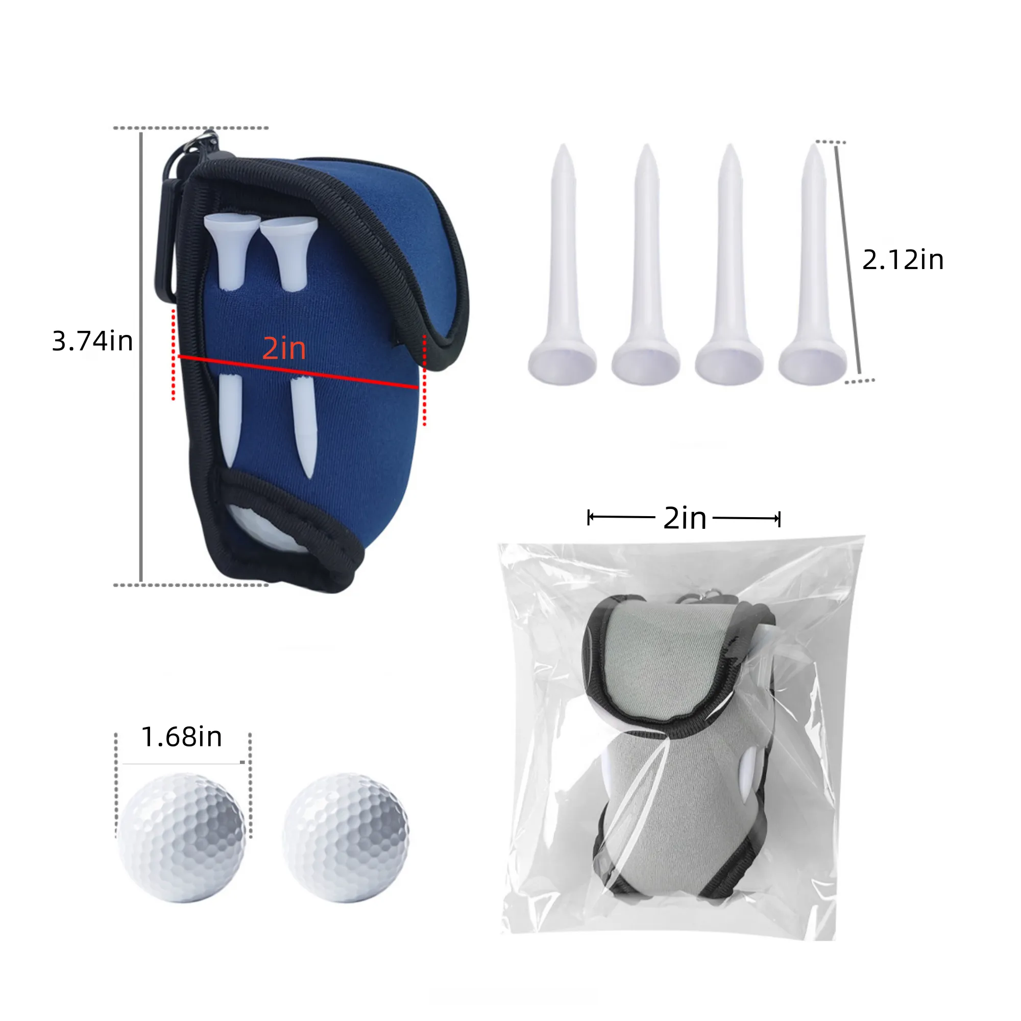 Neoprene Golf Tool Waist Bag with Lightweight Ball Pouch" 4