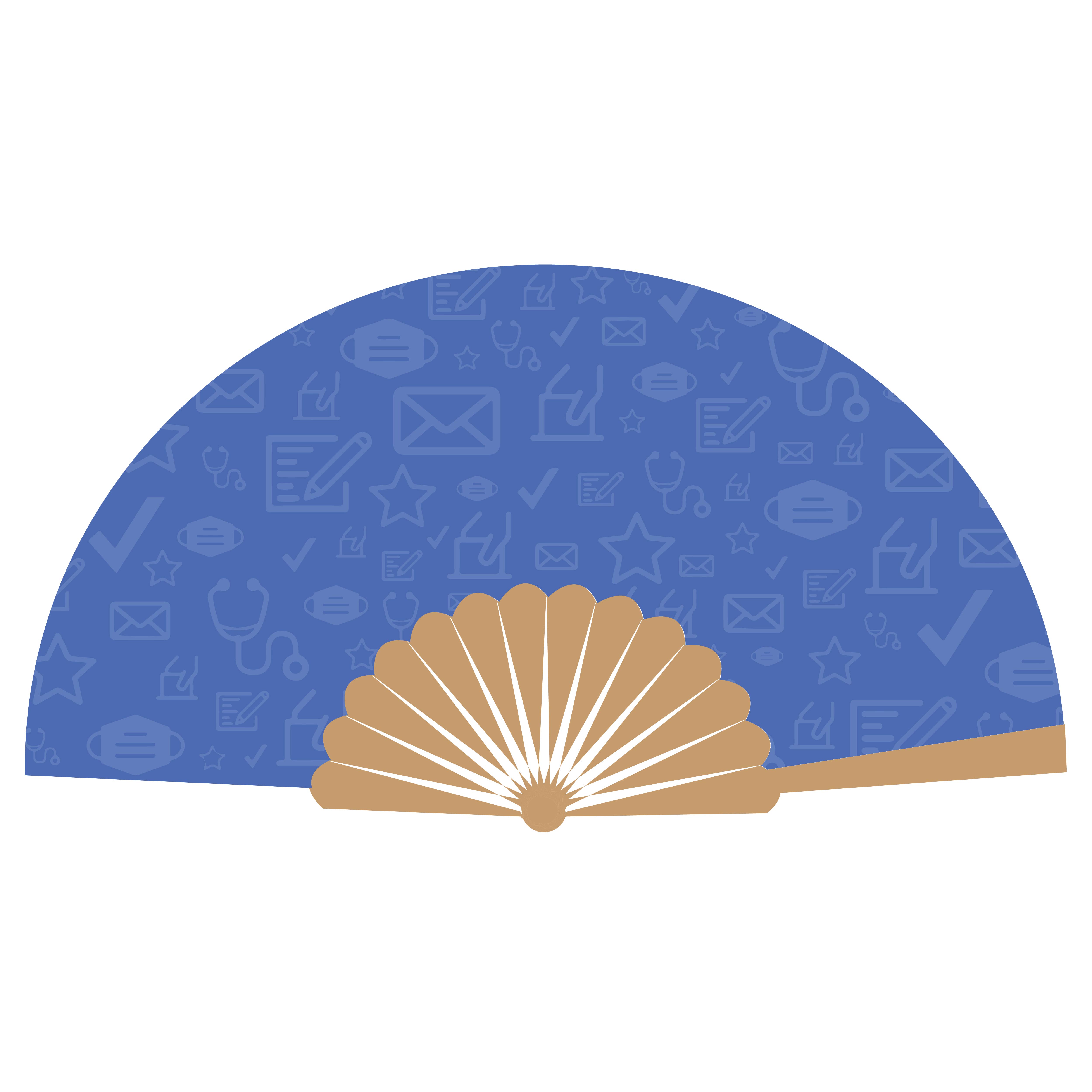Fancy Bamboo Hand Fan - Full Color 7