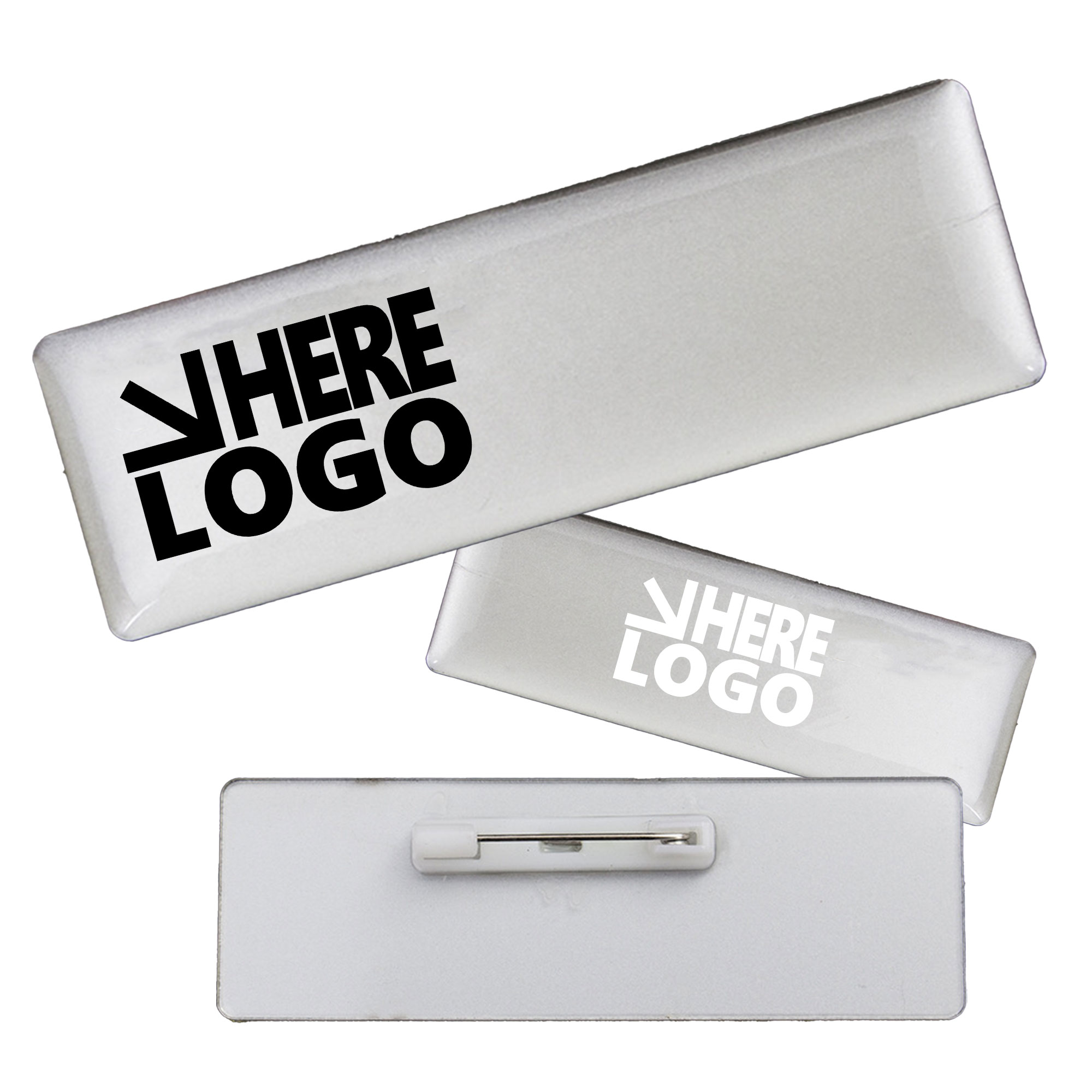 MOQ 100 Plastic Empty Nameplate & Badge 2.8"x 1" 2