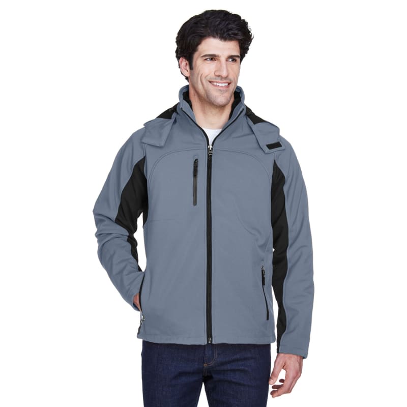 UltraClub Adult Colorblock 3-in-1 Systems Hooded Soft Shell Jacket 3