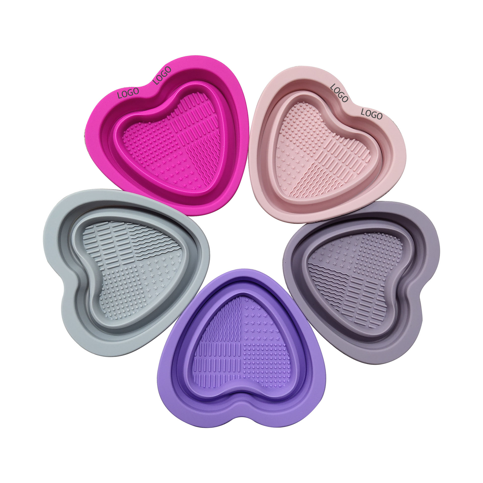 Silicone Makeup Brush Cleaning Pad --Heart Shape 4