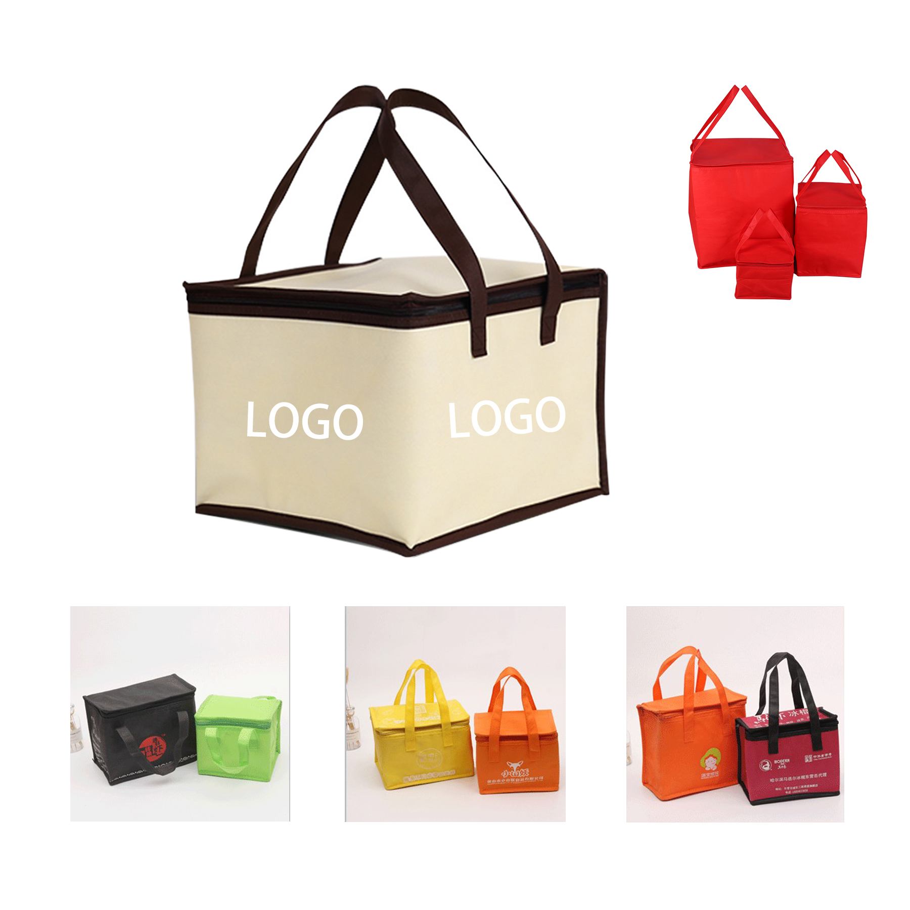 12 Inch Non Woven Insulated Cooler Outdoor Lunch Bag With Handle 1