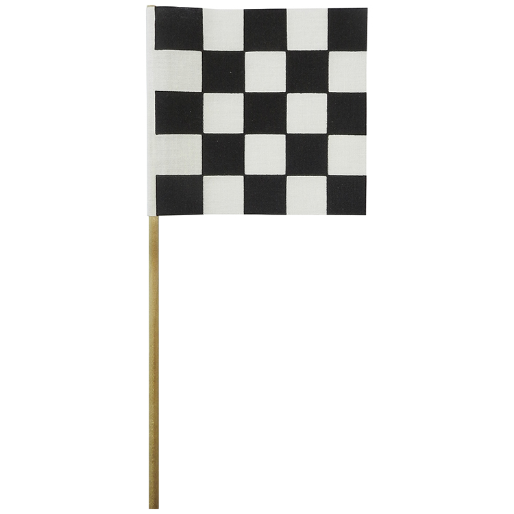 Checkered 4" x 4" Staff Mounted Muslin Flag 2
