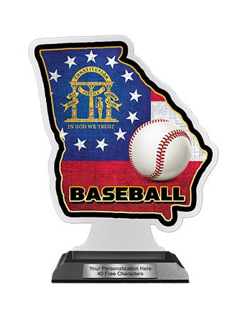State Acrylic Trophy: 6" Georgia Shape (Event type 2