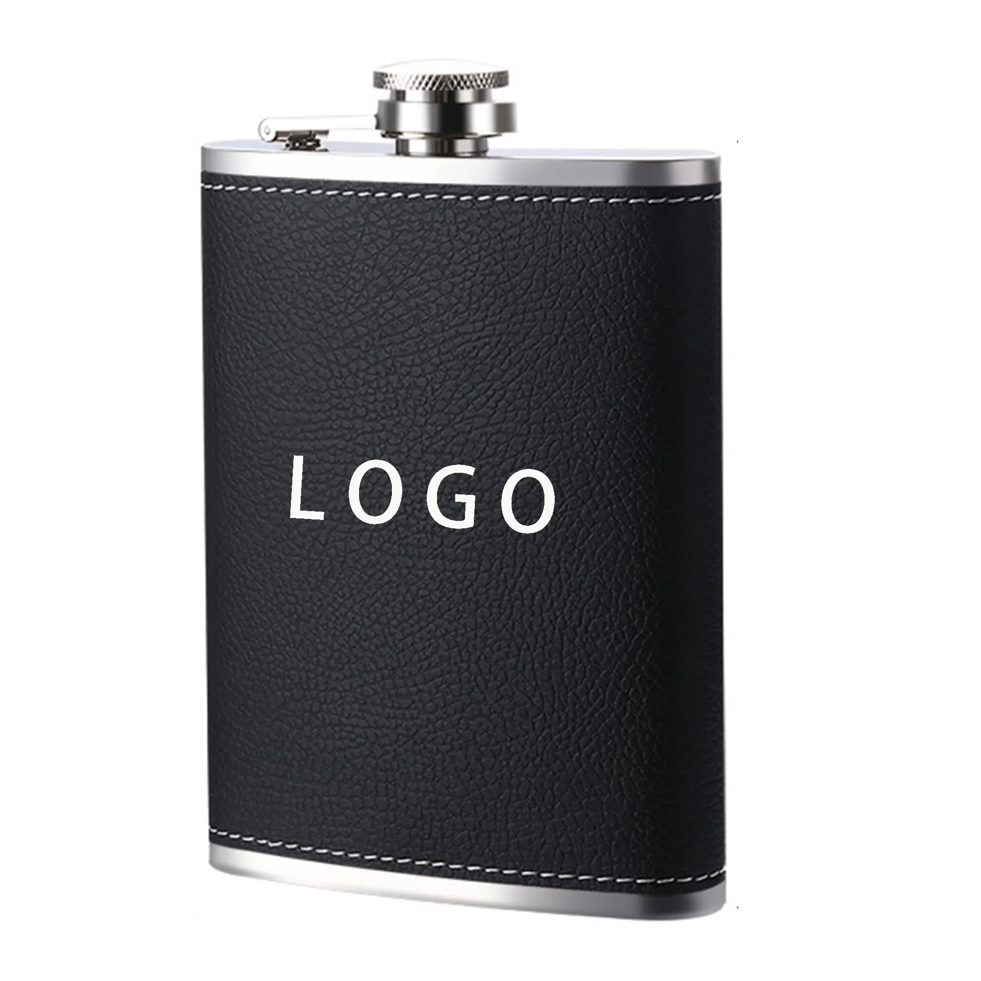 8 OZ Stainless Steel Flask, custom water bottle with logo imprint 1