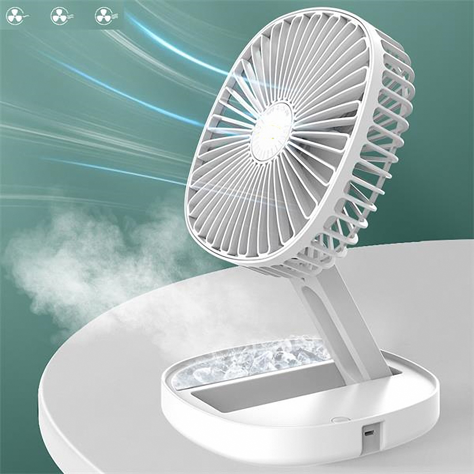Portable Foldable 6.6" Desktop Aromatherapy Humidifier Fan 4