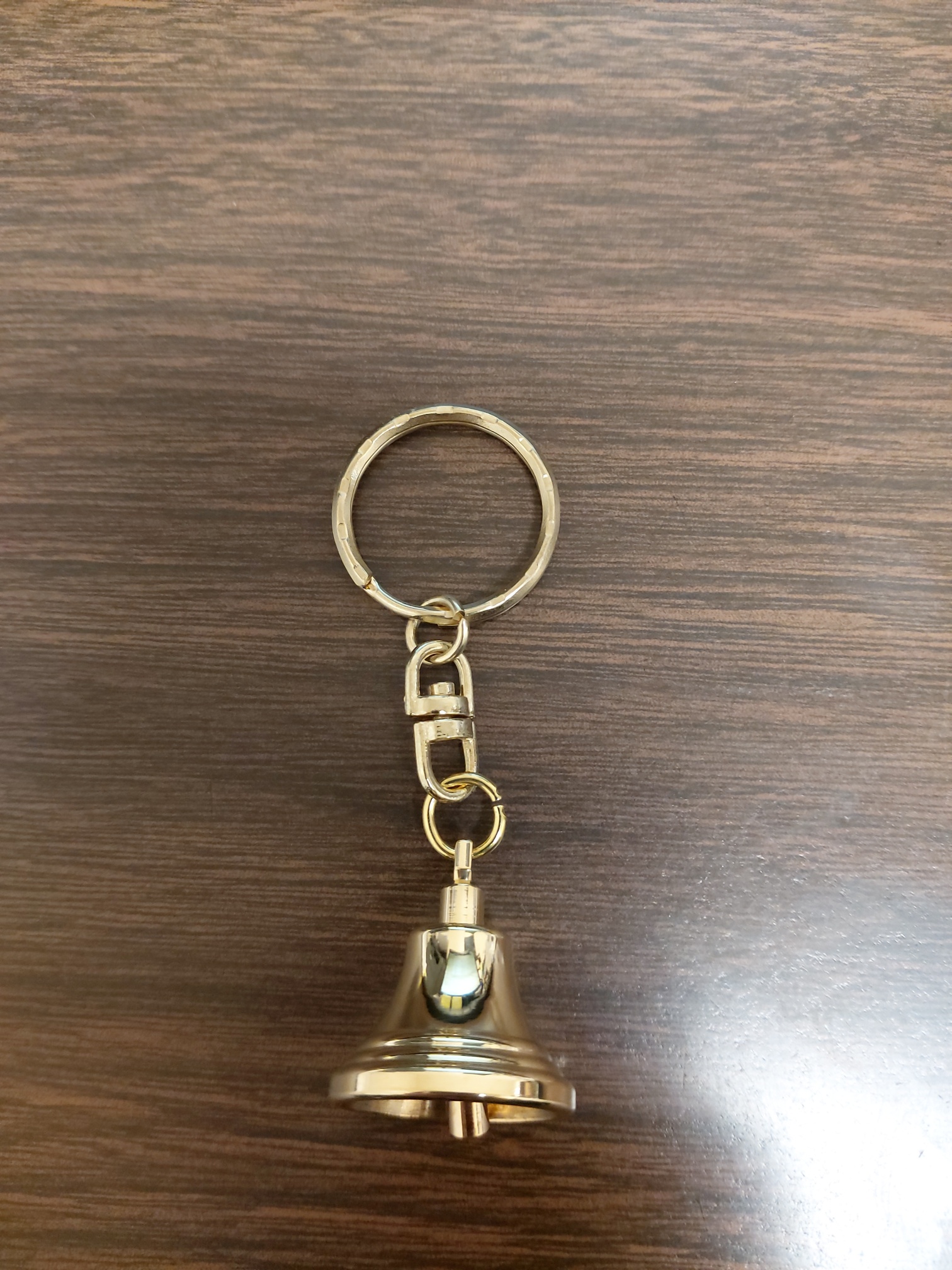 Solid Brass Key Chain Bell w/ Key Ring 2