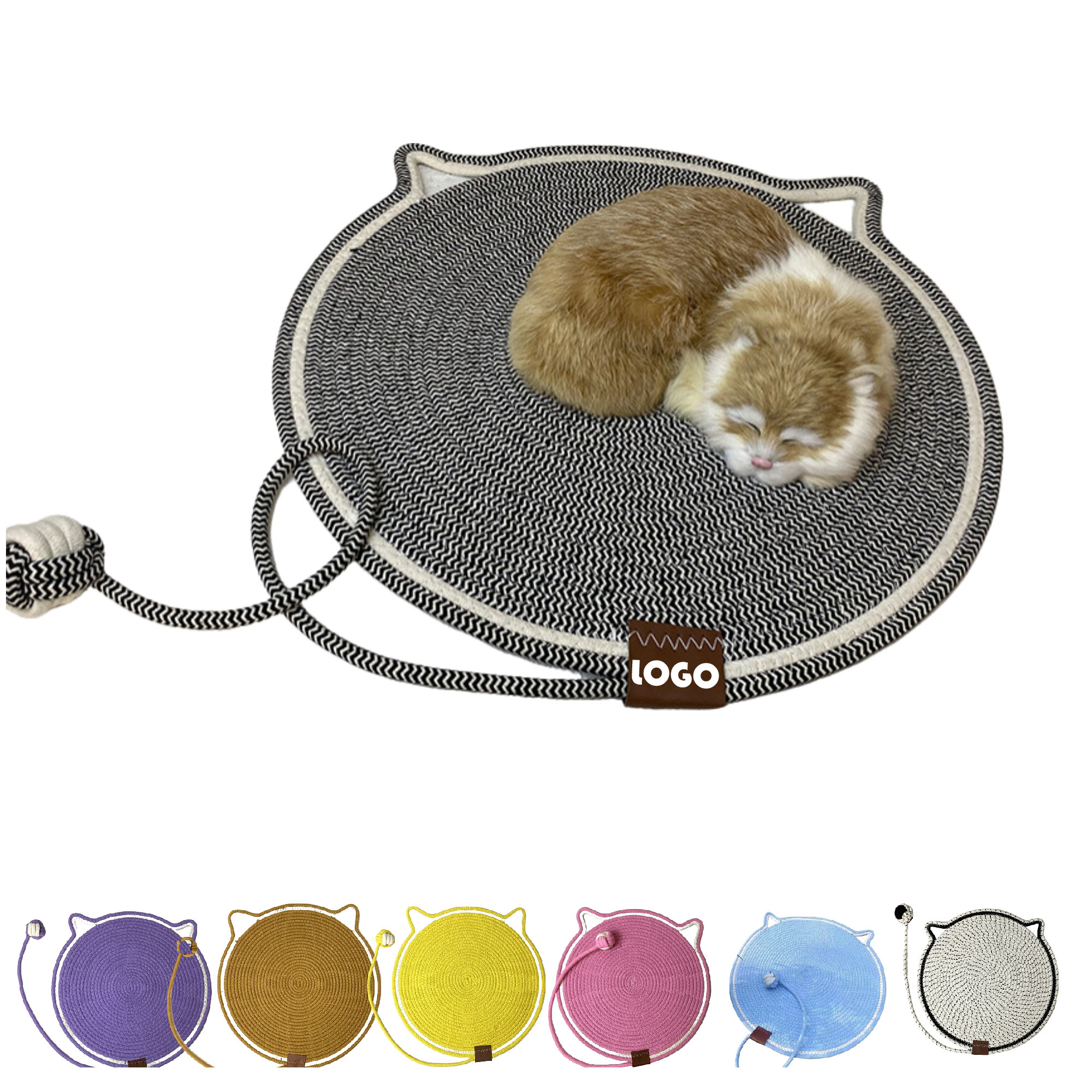 MOQ 10pcs Cat Sleep & Scratch Pad With Toy Ball 2