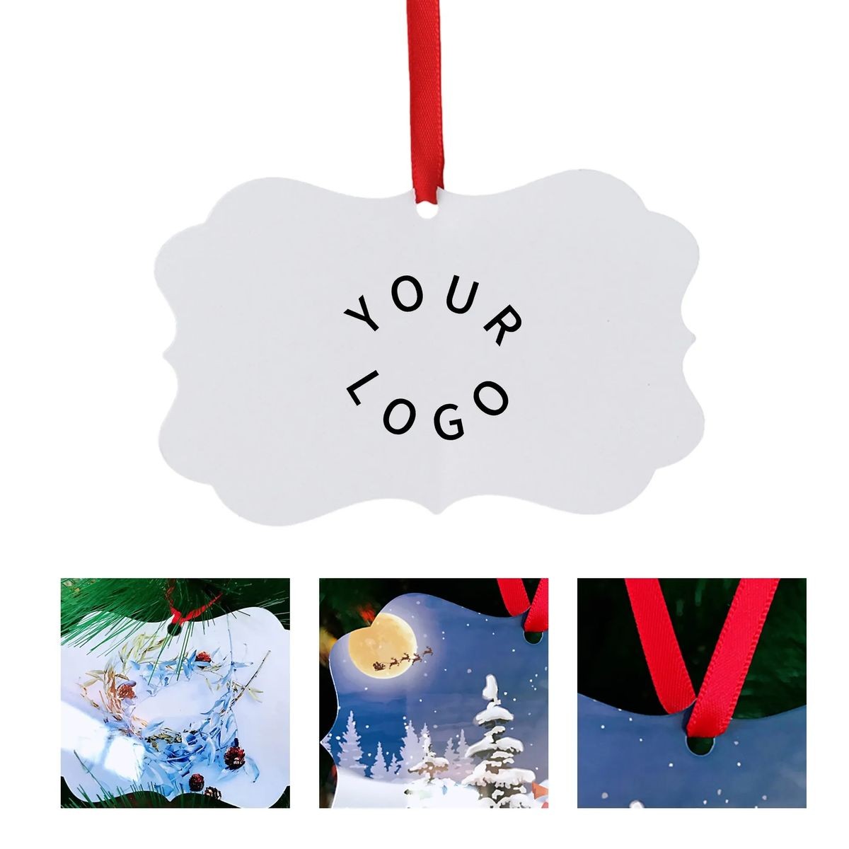 Rectangular Christmas Ornament 3.94" x 2.76" with Sublimation Printing 2