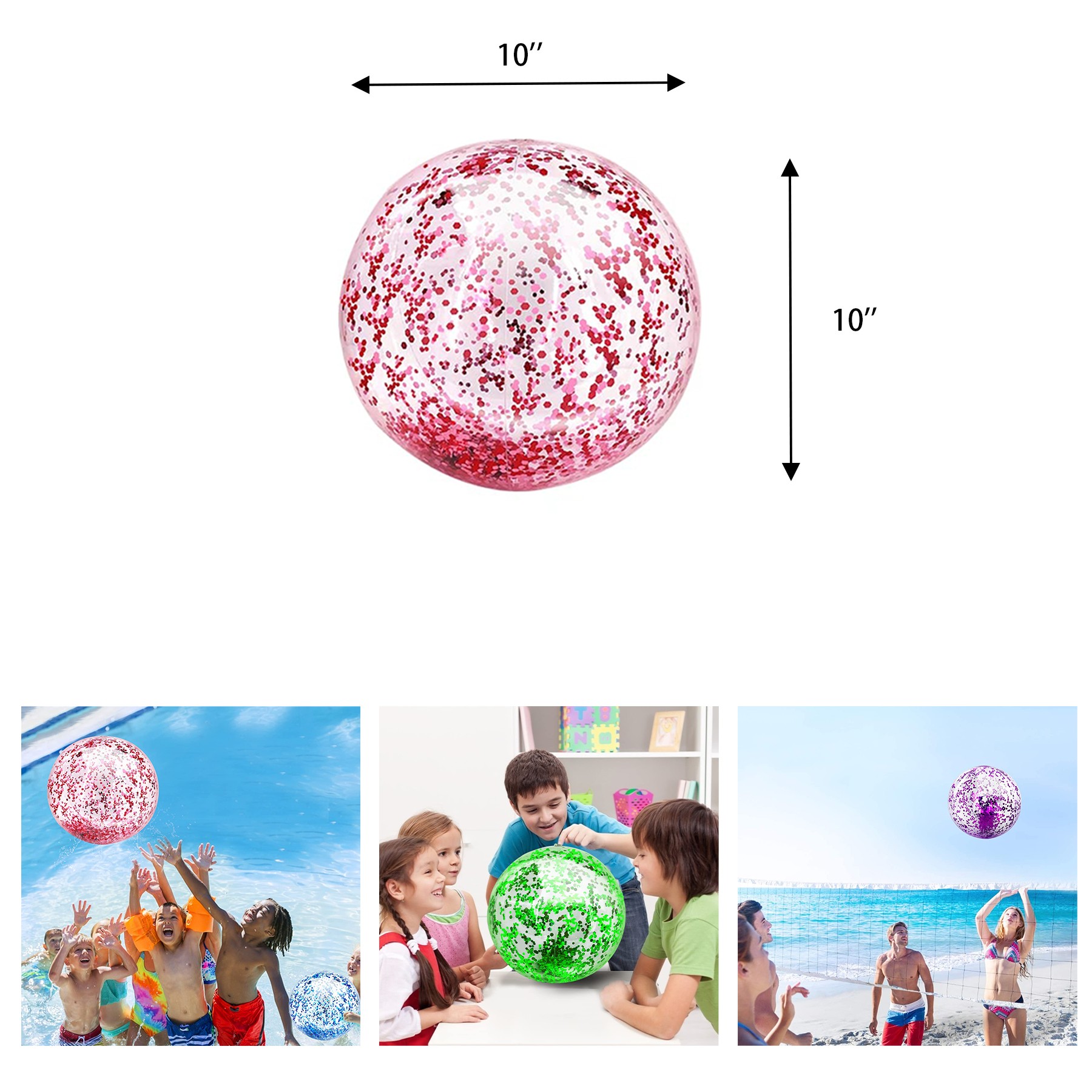 10 Inches Inflatable Beach Balls Bulk 3